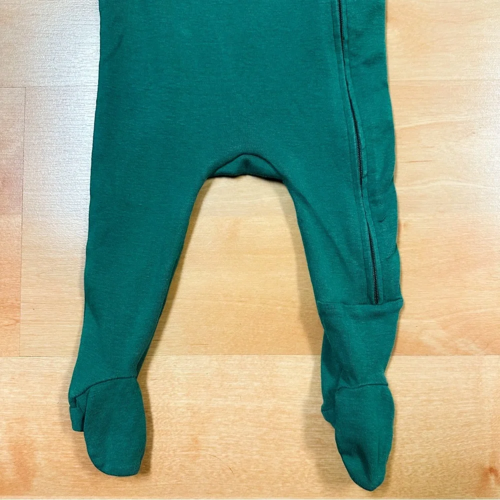 Pottery Barn Kids Green Reindeer Organic Baby Pajama Unisex Footie Size 3-6M